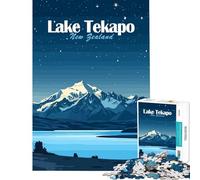 Puzzle per ragazzi da 1000 pezzi Lago Tekapo Nuova Zelanda paesaggio notturno gioco educativo sfida giocattolo idee regalo gara di velocità manuale (dimensioni 75x50cm)