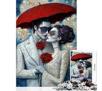 Puzzle per ragazzi da 1000 pezzi "L'amore è cieco"︰ - Giochi romantici per coppie e famiglie - Decorazione da parete con poster abbinato e foglio di curiosità (38x26cm)