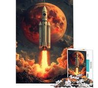 Puzzle per ragazzi da 1000 pezzi Lancio del razzo su Marte gioco avvincente gioco impossibile antistress regalo per il Secret Santa (dimensioni 38x52cm)
