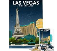 Puzzle per ragazzi da 1000 pezzi Las Vegas USA giocattoli da viaggio giochi educativi giochi di apprendimento regali educativi per donne e uomini (dimensioni 38x52cm)