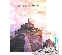 Puzzle per ragazzi da 1000 pezzi Le Mont Saint Michel gioco per famiglie ideale per le vacanze a casa per passare il tempo regali di Natale e compleanno (dimensioni 38x52cm)