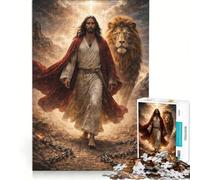 Puzzle per ragazzi da 1000 pezzi Leone di Giuda gioco educativo decorazione perfetta lista dei desideri con Babbo Natale 38x52cm