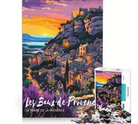 Puzzle per ragazzi da 1000 pezzi Les Baux-de-Provence, gioco educativo, decorazione perfetta, lista dei desideri con Babbo Natale 38x52cm