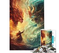 Puzzle per ragazzi da 1000 pezzi "L'eterna guerra degli elementi" gioco interattivo regalo di compleanno o per tutta la famiglia (dimensioni 38x26cm)