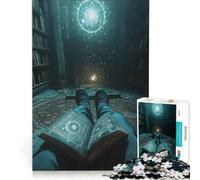 Puzzle per ragazzi da 1000 pezzi libro mistico in un'antica biblioteca gioco pratico per divertimento in famiglia ideale come regalo per tutta la famiglia 38x52cm