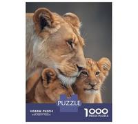 Puzzle Per Ragazzi Da 1000 Pezzi Lioness with Cubs Portrait Puzzle Per Adulti Gioco Pratico Per Divertimento in Famiglia Attività Divertenti A Casa, 38x26cm/1000pcs