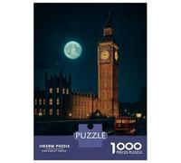 Puzzle Per Ragazzi Da 1000 Pezzi London at Night with Big Ben Puzzle Per Adulti Gioco Pratico Per Divertimento in Famiglia Attività Divertenti A Casa, 70x50cm/1000pcs