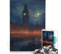 Puzzle per ragazzi da 1000 pezzi Londra in una giornata tempestosa gioco rilassante decorazione per la casa adatto per la decorazione della scrivania 38x26cm