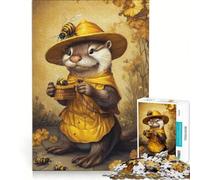 Puzzle per ragazzi da 1000 pezzi: Lontra apicoltrice troppo zelante giocattolo educativo per divertimento in famiglia per rafforzare l'amore tra le coppie 38x26cm