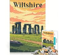 Puzzle per ragazzi da 1000 pezzi "L'ora d'oro su Stonehenge", gioco educativo, migliora la memoria, regalo di compleanno, regalo 38x52cm