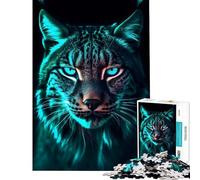 Puzzle per ragazzi da 1000 pezzi luce nera UV spirito lince sfida educativa apprendimento decorazione per la casa giocattolo educativo per ragazzi dai 14 anni in su (38x26cm)