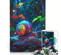 Puzzle per ragazzi da 1000 pezzi: Lumaca colorata nella foresta incantata, gioco rompicapo, attività divertenti da fare a casa, regalo per donne 38x52cm