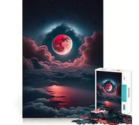 Puzzle per ragazzi da 1000 pezzi "Luna di Sangue che Nasce",incastro perfetto,gioco creativo,ideale per il tempo libero e come regalo di Natale 50x75cm