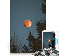 Puzzle per ragazzi da 1000 pezzi: Luna di sangue, cielo crepuscolare, giochi rilassanti, attività per famiglie, con poster abbinato e foglio di curiosità 38x52cm