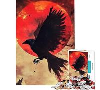Puzzle per ragazzi da 1000 pezzi Luna di Sangue del Corvo Giocattolo avvincente per coltivare la pazienza Gioco per famiglie adatto alle coppie Ottimo regalo per gli amanti dei giochi (50x75cm)
