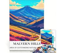 Puzzle per ragazzi da 1000 pezzi: Luoghi segreti nelle colline di Malvern, gioco divertente, allena la mente e la mano, adatto come decorazione da scrivania 38x26cm