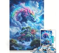 Puzzle per ragazzi da 1000 pezzi: Lupo arcobaleno tra le nuvole gioco educativo difficile collezione d'artista belle arti 38x26cm