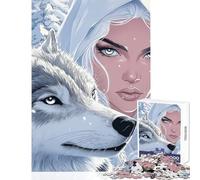 Puzzle per ragazzi da 1000 pezzi Lupo Bianco e Sacerdotessa Gioco educativo Giocattolo didattico Decorazione da parete Allena la tua mente e le tue mani (38x52cm)