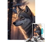 Puzzle per ragazzi da 1000 pezzi Lupo delle nevi Alba Gioco interattivo per l'apprendimento Gioco di sfida Ottimo regalo per giochi analisi e logica (Dimensioni 50x75cm)