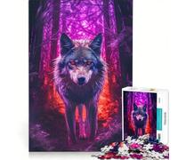 Puzzle per ragazzi da 1000 pezzi Lupo Foresta Oscura gioco educativo migliora la memoria gioco stimolante regalo 50x75cm