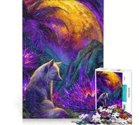 Puzzle per ragazzi da 1000 pezzi "Lupo in un paesaggio di cristallo" giocattolo antistress sfida impegnativa per rafforzare l'amore tra le coppie 50x75cm