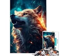 Puzzle per ragazzi da 1000 pezzi Lupo Nebulosa onirica Spazio Gioco educativo Giocattolo Gioco intellettuale Ottimo regalo per gli amanti dei giochi Un'opera d'arte (Dimensioni 50x75cm)