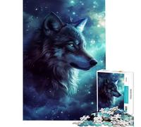 Puzzle per ragazzi da 1000 pezzi Lupo nello spazio Galassia Gioco rilassante Giocattolo Gioco intellettuale Regalo di compleanno Un'opera d'arte (Dimensioni 38x52cm)