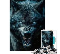 Puzzle per ragazzi da 1000 pezzi Lupo Nero Selvaggio gioco per famiglie giocattolo avvincente per coltivare la pazienza ottimo regalo migliora la memoria (dimensioni 38x52cm)