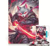Puzzle per ragazzi da 1000 pezzi: Lupo Samurai con spada rossa gioco educativo migliora la memoria gioco stimolante regalo 38x26cm