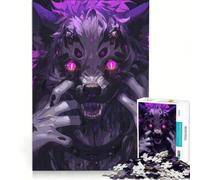 Puzzle per ragazzi da 1000 pezzi Lupo viola mostruoso gioco educativo difficile collezione d'artista belle arti 38x26cm