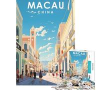 Puzzle per ragazzi da 1000 pezzi Macao Cina viaggio giocattolo avvincente per coltivare la pazienza gioco rompicapo decorazione perfetta regalo divertente (dimensioni 50x75cm)