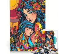 Puzzle per ragazzi da 1000 pezzi madre e figlio in un abbraccio floreale giochi rilassanti attività divertenti da fare a casa gioco dal design bellissimo 38x52cm
