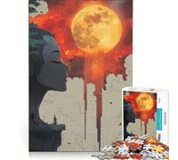 Puzzle per ragazzi da 1000 pezzi "Madre Natura e la Luna di Sangue" antistress di difficoltà elevata adatto come decorazione da scrivania 50x75cm