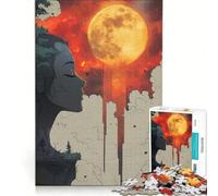 Puzzle per ragazzi da 1000 pezzi "Madre Natura e la Luna di Sangue" gioco interattivo attività divertenti da fare a casa con poster e foglio di curiosità abbinati 38x26cm