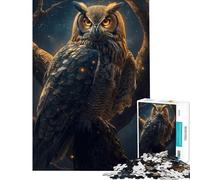 Puzzle per ragazzi da 1000 pezzi maestoso gufo appollaiato su un ramo Sfida educativa divertente e umoristica Giochi rilassanti per ragazzi dai 14 anni in su Dimensioni 50x75cm