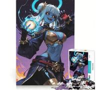 Puzzle per ragazzi da 1000 pezzi: Maga dalla pelle blu con sfera magica, gioco educativo, decorazione perfetta, collezione d'artista, belle arti 38x52cm