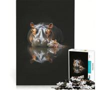 Puzzle per ragazzi da 1000 pezzi mamma ippopotamo e cucciolo gioco rilassante divertente antistress regalo di compleanno o per occasioni speciali 50x75cm