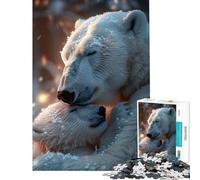 Puzzle per ragazzi da 1000 pezzi: Mamma Orsa dei Ghiacci e il suo cucciolo Attività divertenti da fare a casa migliora la memoria giochi rilassanti per ragazzi dai 14 anni in su (38x52cm)