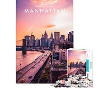 Puzzle per ragazzi da 1000 pezzi Manhattan US Giochi educativi Giocattoli educativi per l'apprendimento Ottimi regali e giocattoli educativi (dimensioni 38x52cm)
