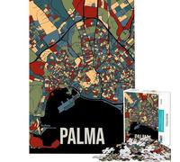 Puzzle per ragazzi da 1000 pezzi mappa della città di Palma di Maiorca Spagna giochi educativi giocattoli didattici ottimi regali e giocattoli educativi (dimensioni 38x26cm)