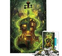 Puzzle per ragazzi da 1000 pezzi Melodia della foresta l'incanto del violino Puzzle per ragazzi con schema di assemblaggio Ogni pezzo è unico compleanni e occasioni speciali 38x52cm