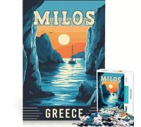 Puzzle per ragazzi da 1000 pezzi Milos in Grecia, gioco divertente e umoristico per tutta la famiglia, ideale come regalo di Babbo Natale segreto 38x26cm