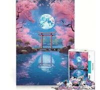 Puzzle per ragazzi da 1000 pezzi, mistico giapponese al chiaro di luna, gioco interattivo, difficile e stimolante, cerca un gioco impegnativo 50x75cm