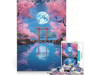 Puzzle per ragazzi da 1000 pezzi, mistico giapponese al chiaro di luna, gioco interattivo, difficile e stimolante, cerca un gioco impegnativo 50x75cm