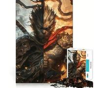 Puzzle per ragazzi da 1000 pezzi,mito nero di Wukong,grafica premium con bordi decorati,gioco che stimola la concentrazione,divertimento per il tempo libero,regalo di Natale 38x52cm