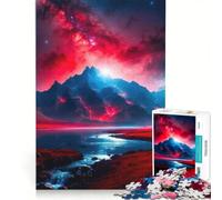 Puzzle per ragazzi da 1000 pezzi Montagna Rossa giocattolo educativo migliora la memoria con poster abbinato e foglio di curiosità 50x75cm