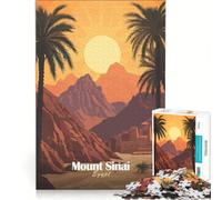 Puzzle per ragazzi da 1000 pezzi Monte Sinai al tramonto gioco educativo difficile collezione d'artista belle arti 38x26cm