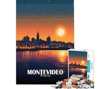 Puzzle per ragazzi da 1000 pezzi Montevideo Uruguay paesaggio urbano notturno gioco educativo giocattolo intellettuale idee regalo divertenti e spiritose (dimensioni 38x52cm)