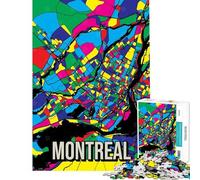 Puzzle per ragazzi da 1000 pezzi Montreal Canada Pop Art mappa della città arte di viaggio giocattolo avvincente per coltivare la pazienza giochi divertenti antistress regalo per donne e uomini