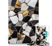 Puzzle per ragazzi da 1000 pezzi,mosaico nero,bianco e oro,a incastro perfetto,gioco creativo,ideale per il tempo libero e come regalo di Natale 50x75cm